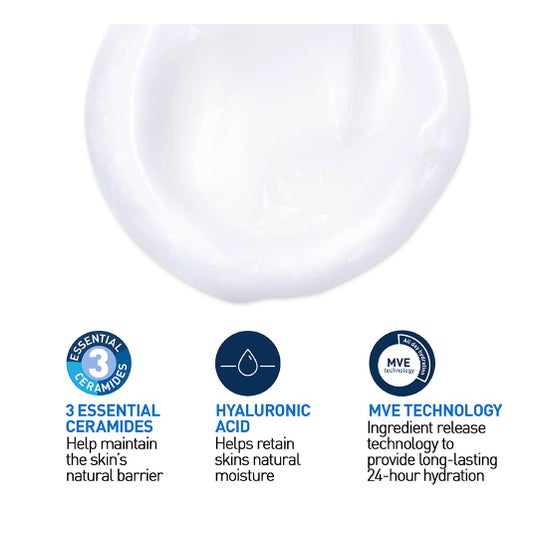 CeraVe Crème Lavante Hydratante Nettoyant Quotidien Corps et Visage Peau Normale à Sèche 88mL
