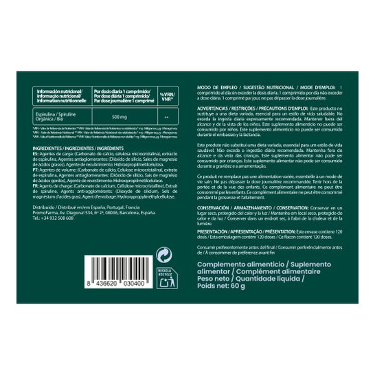 DocMorris Spiruline Bio 120 Gélules (Expire dans moins de 6 mois)