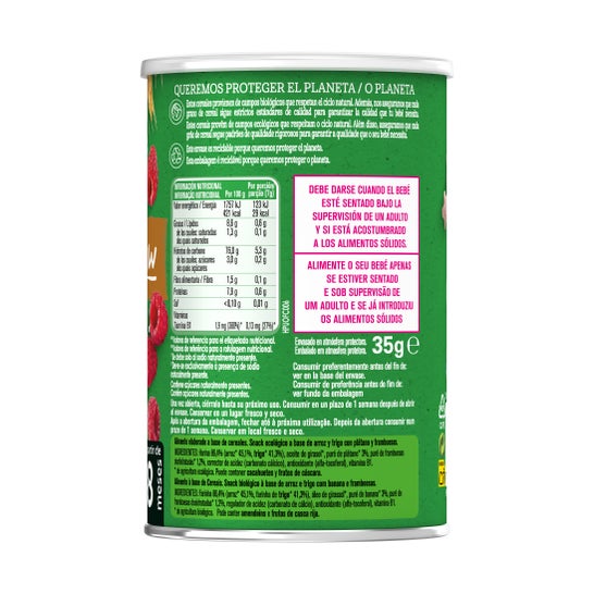 Gerber Organic Grain & Grow Puffs Trigo y Arroz con Frambuesa 35g