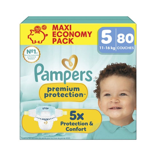 Pampers Premium Protection Taille 5 11-16 kg 80 Couches