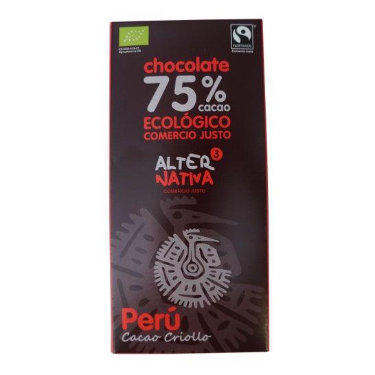 Alternativa3 Choco 75% Cacao Pérou Bio 80g
