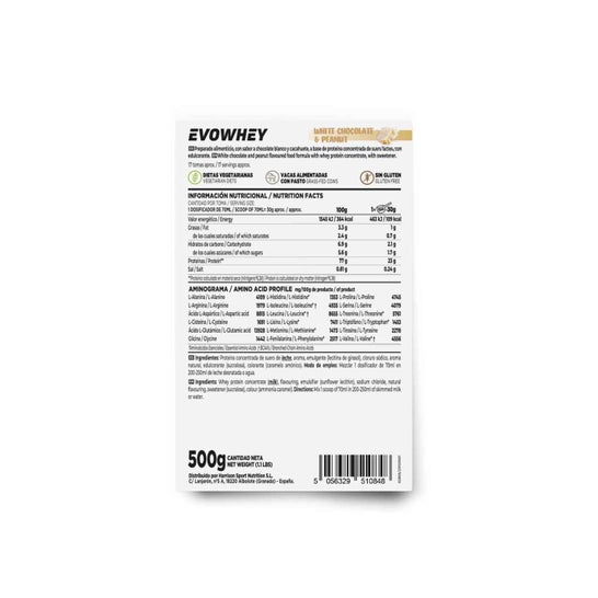 HSN Evowhey Protein Chocolate Blanco y Cacahuete 500g
