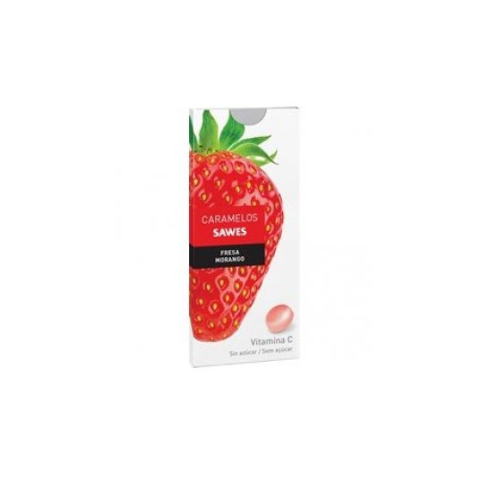Sawes Bonbons balsamiques à la fraise sans sucre et à la vitamine C sous blister 22g