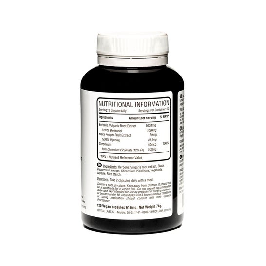 Aliments vitaux Berberine 1000mg 120 capsules végétaliennes