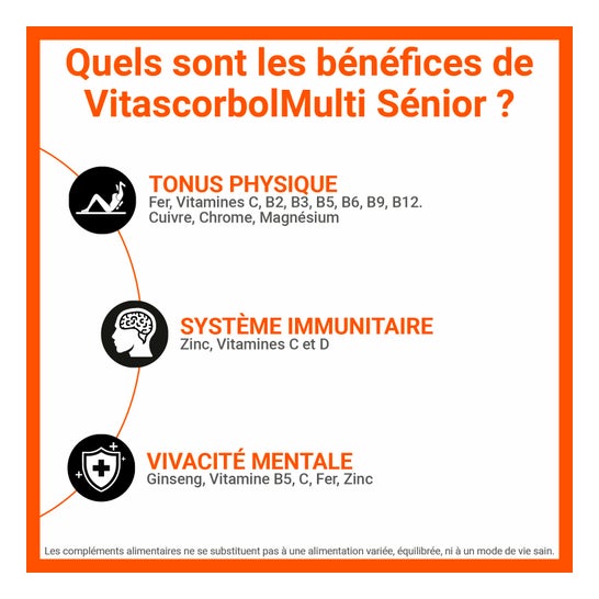 Vitascorbol Multi Sénior 30 Comprimés