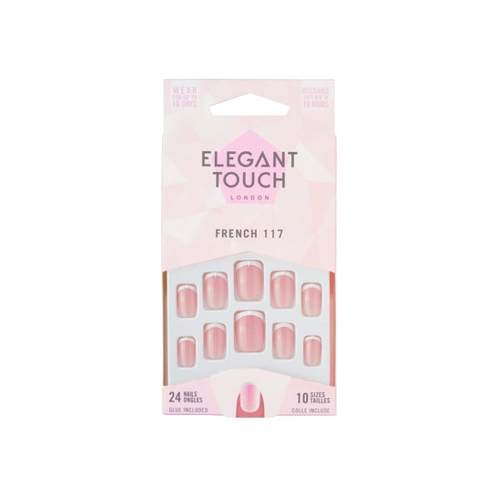 Elegant Touch French False Nails 117 Squoval Pink 24uts