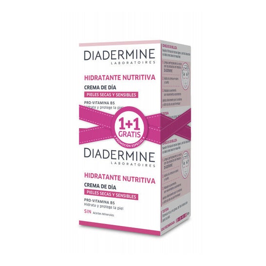Diadermine Crème Hydratant Nutritive Jour Peau Sèche 2x50ml