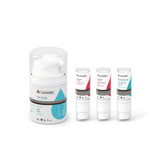 Pack anti-âge Lesielle Base pour peaux grasses légères + 3 Actifs