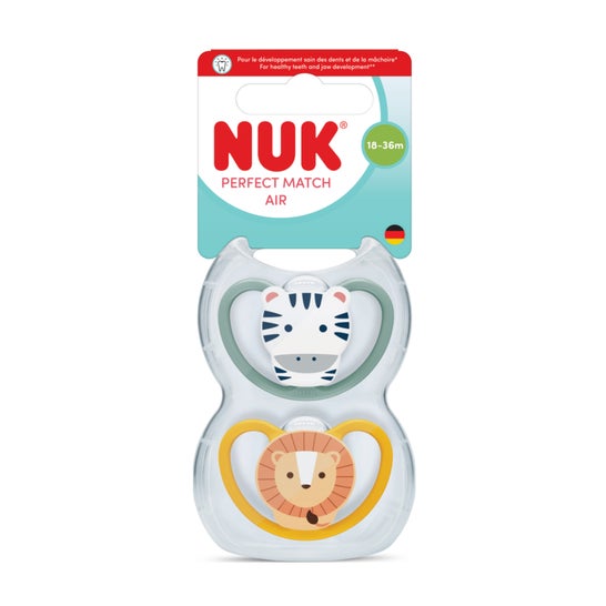 NUK Perfect Match Air Zèbre Lion 2 unités