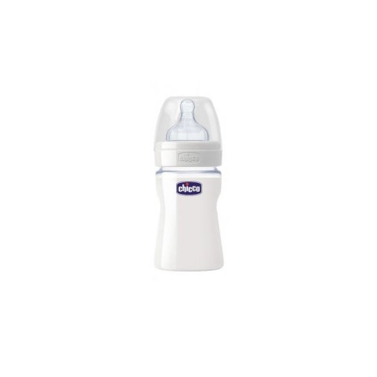 Chicco Biberon Well-Being Verre Silicone Neutre 0M+ 150ml