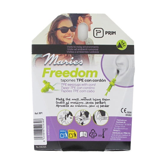 Maries Freedom Bouchons d’oreilles TPE avec cordon 2 unités