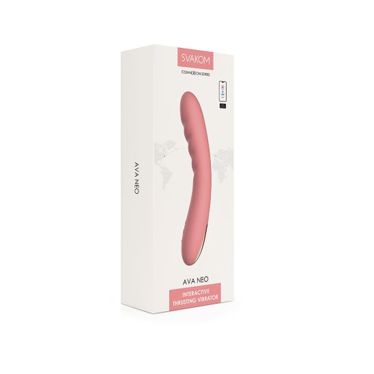 Svakom Ava Neo Interactive Thrusting Vibrator Peach Pink 1ut