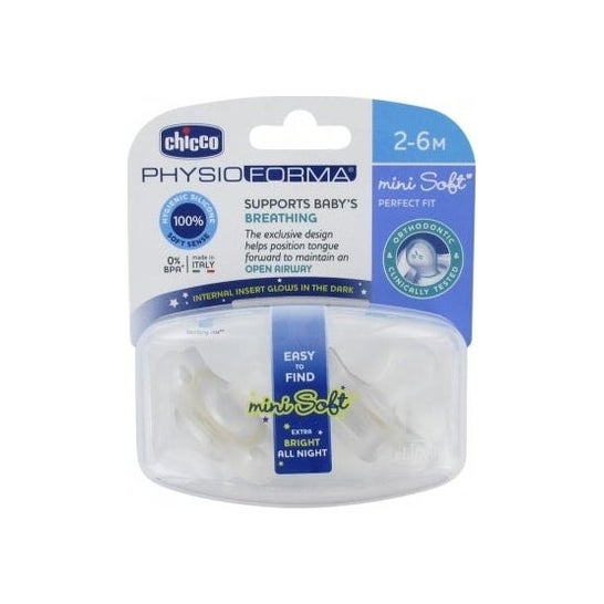Chicco Sucette en silicone Physio Minisoft Nuit 2 - 6 M 2uds
