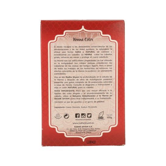 Radhe Shyam Henna Castaño Cobrizo En Polvo *