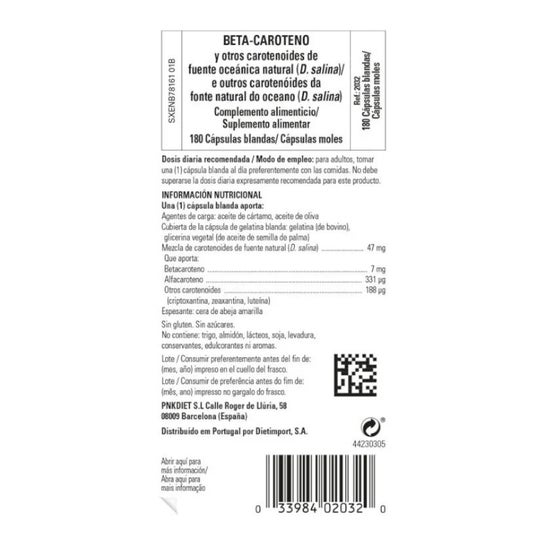 Solgar Oceanic Bêta-carotène 7mg 180c Solgar Oceanic Bêta-carotène 7mg 180c