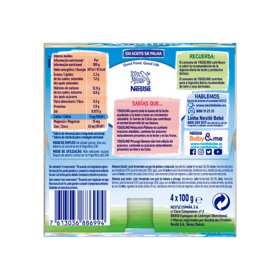 Nestle Yoogolino Pêche Banane 4x100g