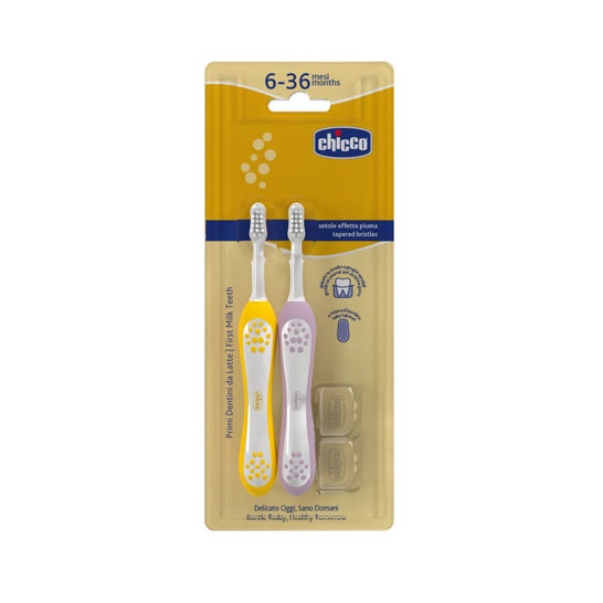 Chicco Brosse Dents Lilas + Moutarde 6-36M 2uts