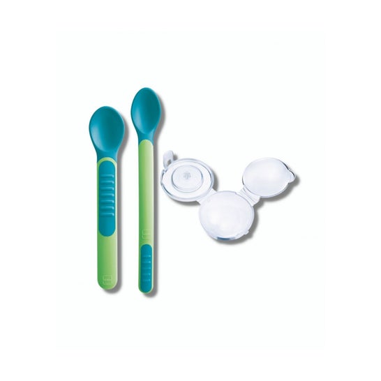 Mam Heat Sensitive Spoon & Cover Cuillère Sensible Neutre 2 uts
