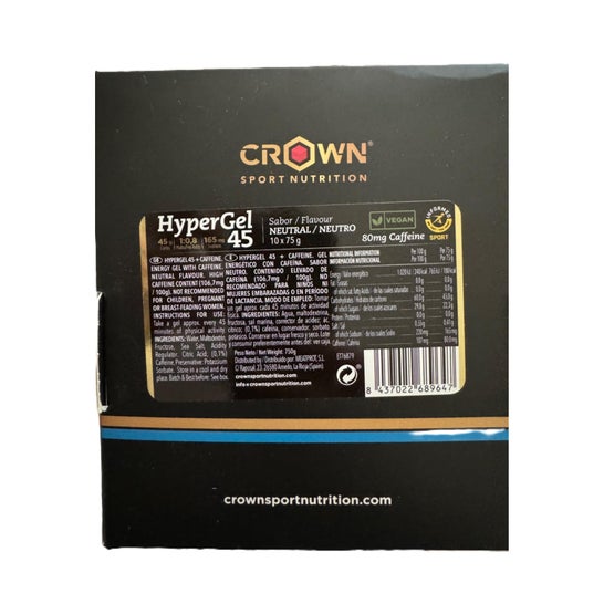 Crown Sport Nutrition HyperGel Saveur Neutre avec Caféine 10x75 g