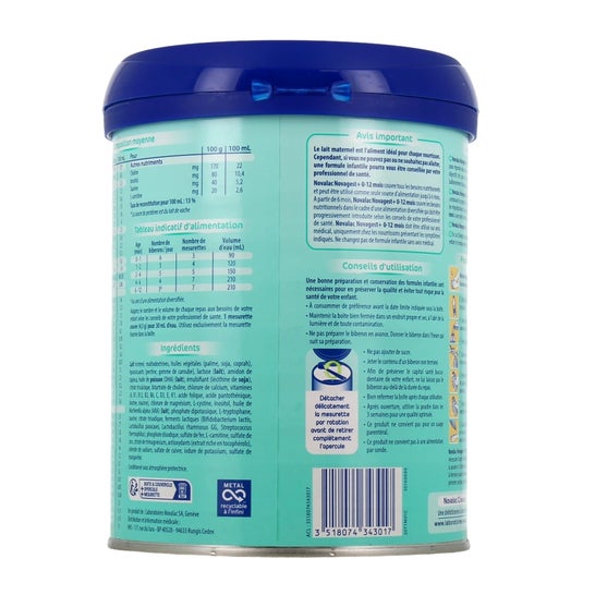 Novalac Novagest+ Lait infantile en poudre 0-12 mois 800 g