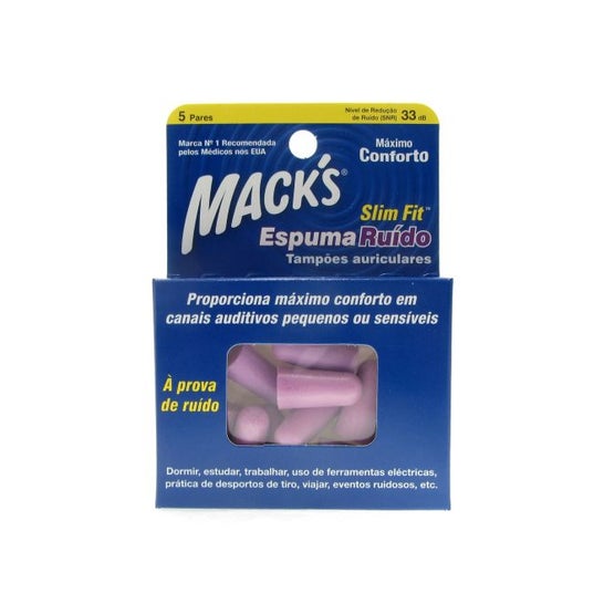 Mack's Tampões Auriculares Espuma Ruído Slim Fit 5 Pares Mack's Tampões Auriculares Espuma Ruído Slim Fit 5 Pares