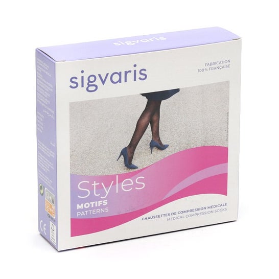 Sigvaris 2 Styles Chaussette Carreaux Noir Taille S-N 1 Paire