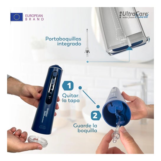 Irrigateur Dentaire ULTRA CARE Sans Fil Portable Professionnel - 8 Embouts - 4 Modes, IPX7 Bleu