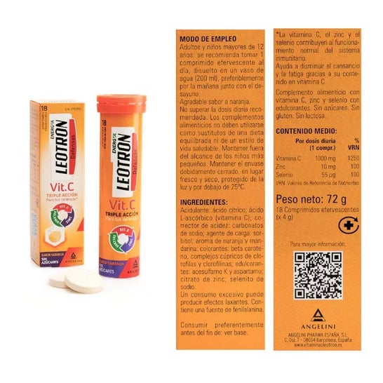 Leotron Vitamina C 18comp efervescentes efervescentes Leotron Vitamina C 18comp efervescentes efervescentes