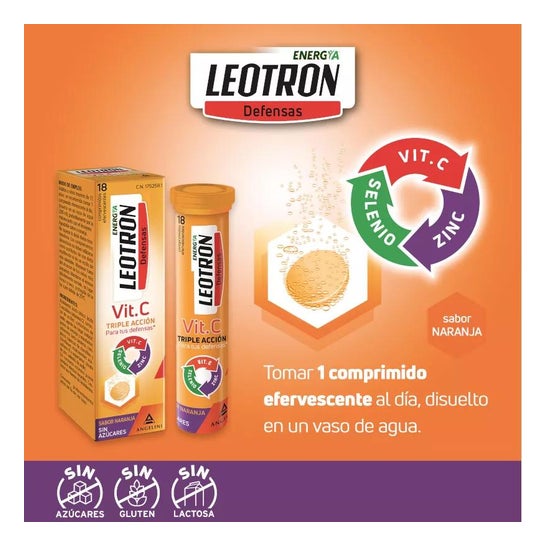 Leotron Vitamina C 18comp efervescentes efervescentes Leotron Vitamina C 18comp efervescentes efervescentes
