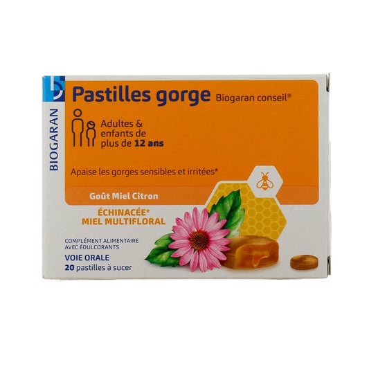 Biogaran Pastilles Gorge Miel Citron 20 Pastilles