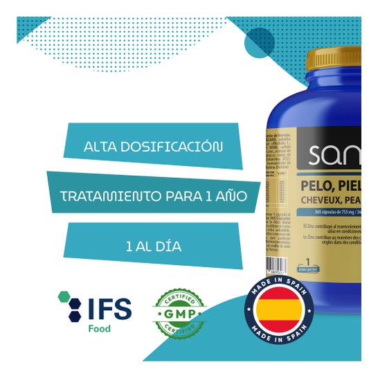Sanon Pelo, Piel, Uñas 742,65mg 365 Capsules