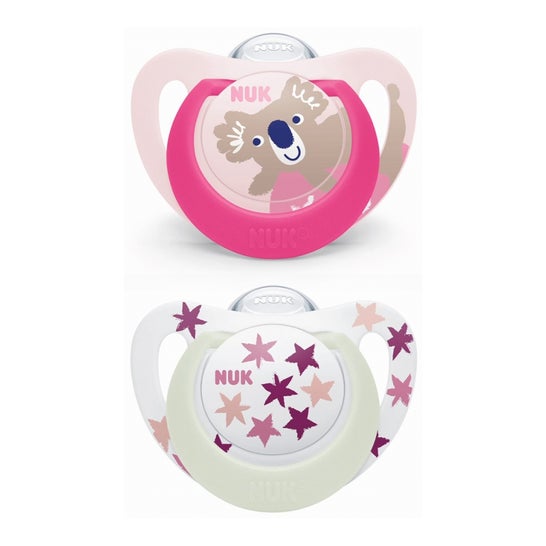 Nuk Starlight Day & Night Sucettes Silicone 18-36M 2 Unités