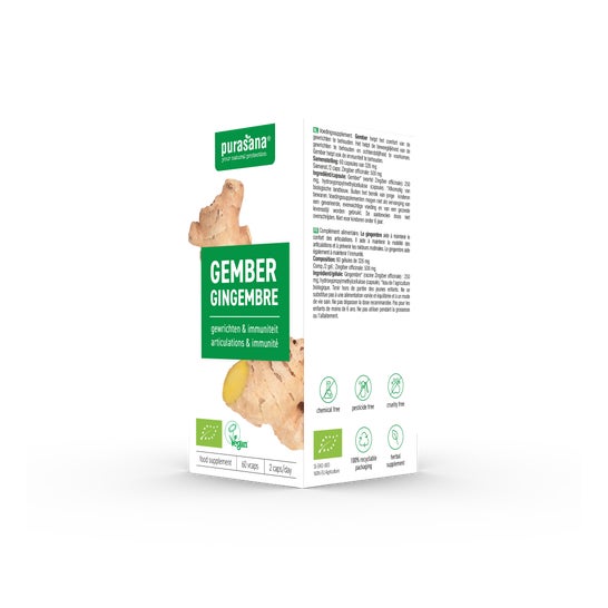 Purasana Gingembre Bio Vegan 60 Gélules