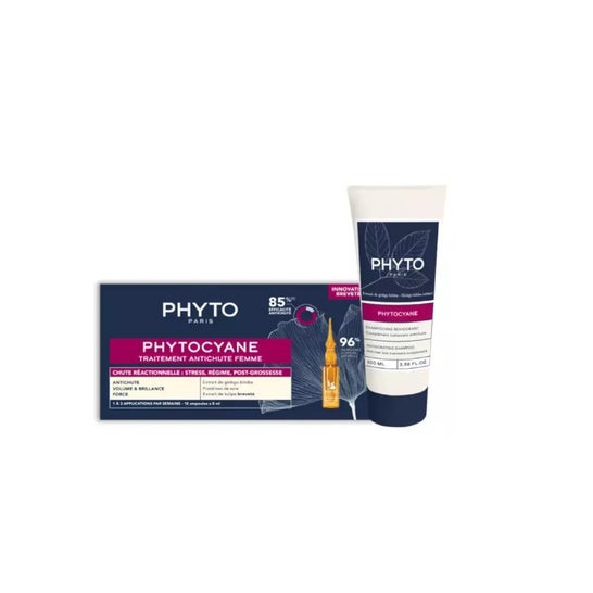 Phytocyane Kit Reactional Antichute Woman 12uds + Shampoo 250ml