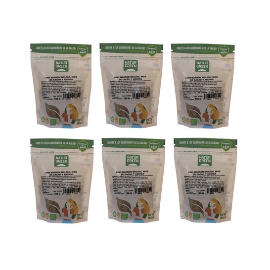 NaturGreen Pack Graines de Lin Cacao et Aronia Bio 6x150g