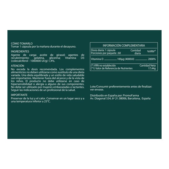 DocMorris Vitamine D3 4000Ui 60 Gélules