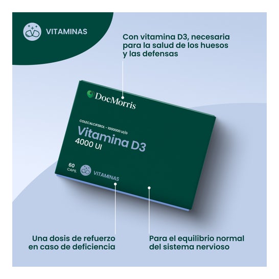 DocMorris Vitamine D3 4000Ui 60 Gélules