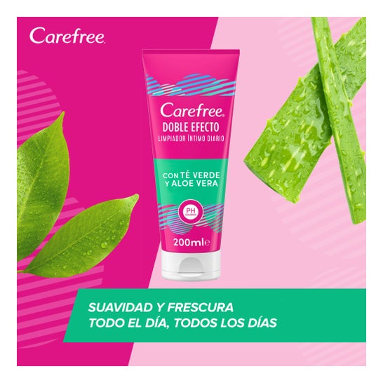 Carefree Duo Effect Gel Íntimo Té Verde y Aloe Vera 200ml