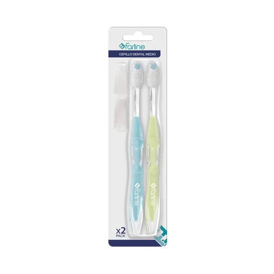 Farline Pack Brosse à dents Medium 2 unités