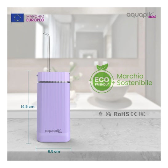 AquaPik Kit Mini Irrigateur Buccal Portable Voyage Charge USB Violet