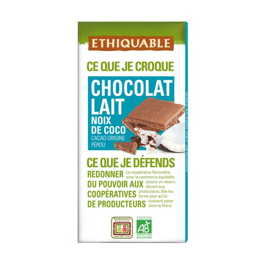 Ethiquable Chocolate Leche Coco Bio 100g