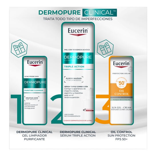 Eucerin DermoPure Peaux Grasses Sérum + Gel Nettoyant 20ml + Solaire 5ml