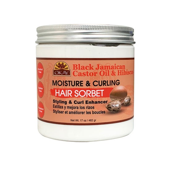 Okay Black Jamiacan Castor Oil With Hibiscus Moisture Curling Hair Sorbet 482g