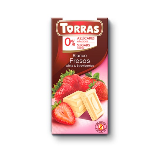 Torras Choco Blanc Fraise Sans Gluten Sans Sucre 75g