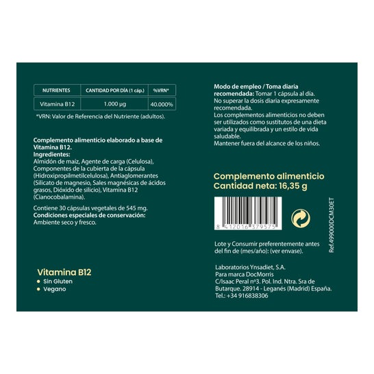 DocMorris Vitamine B12 30 Gélules