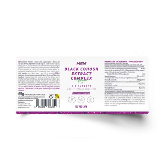 HSN Extracto de Cohosh Negro 5:1 80mg Complex 120vcaps