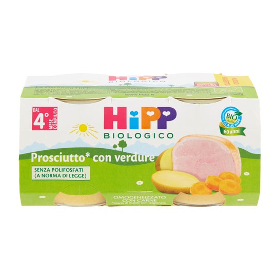 Hipp Bio Bouillie Jambon Cuit Légumes 2x80g