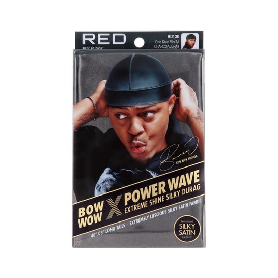 Red By Kiss Power Wave Extreme Silky Durag Charcoal Gray 1ut