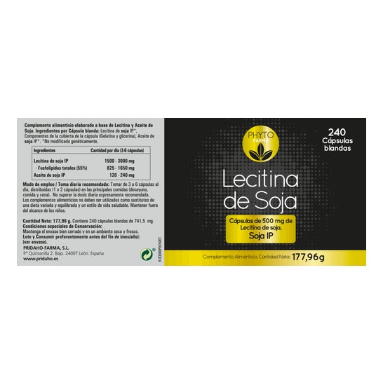 Phytofarma Soya lécithine de soja 240 perles