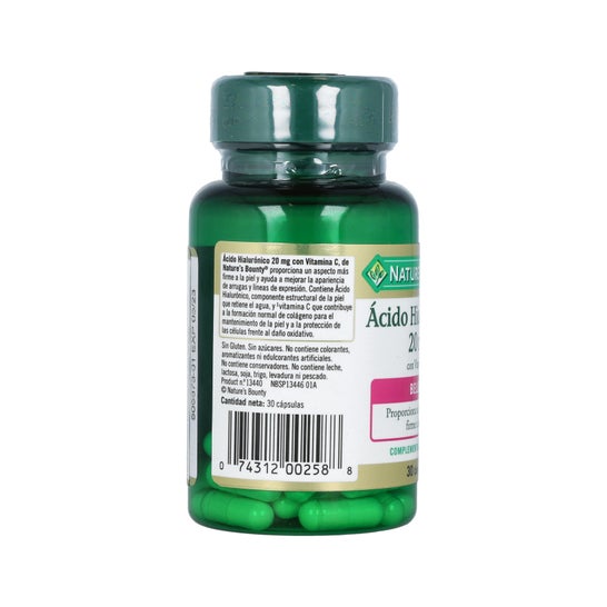 Nature's Bounty acide hyaluronique 20 mg avec vitamine C 30 Capsu Capsu